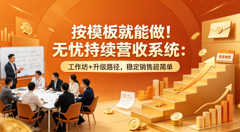 按模板就能做！无忧持续营收系统：工作坊+升级路径，稳定销售超简单【原创双语字幕】-好运多多