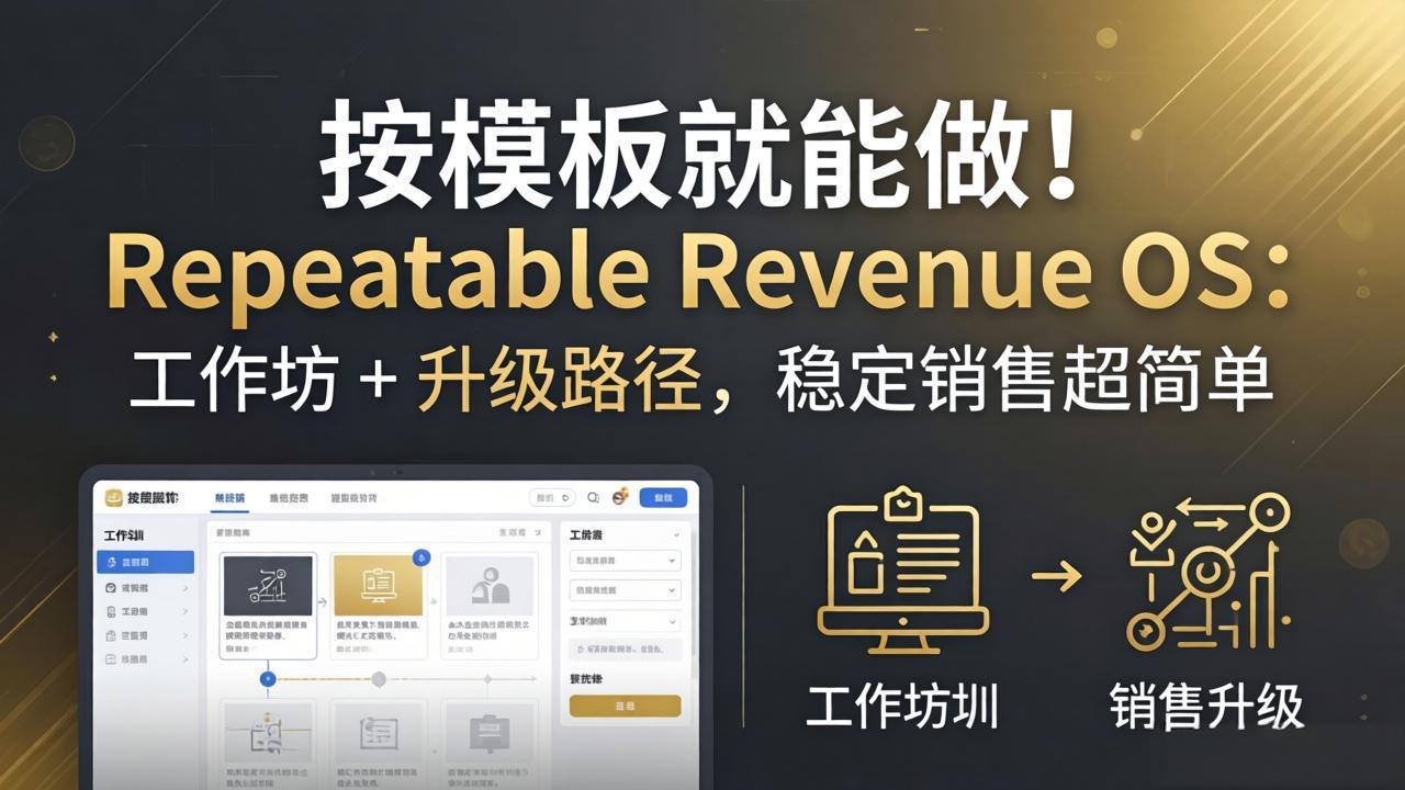 按模板就能做！Repeatable Revenue OS：工作坊 + 升级路径，稳定销售超简单-好运多多