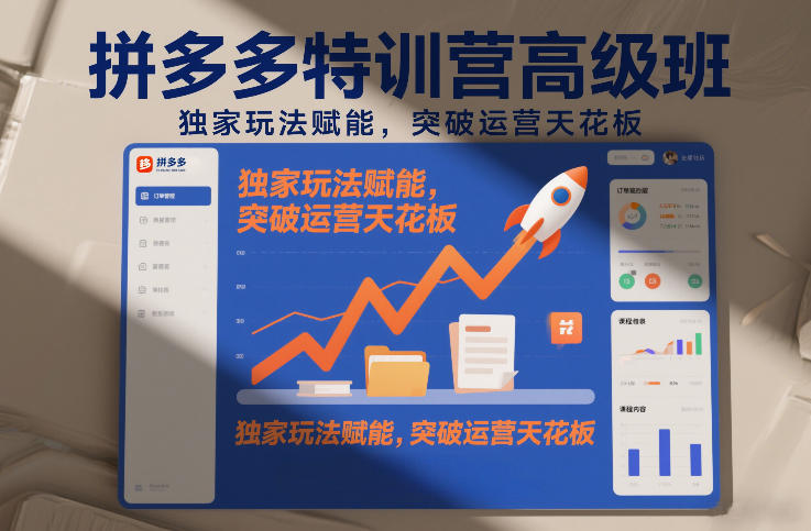 拼多多特训营高阶班，独家玩法赋能，突破运营天花板(更新26年4月18日)-好运多多