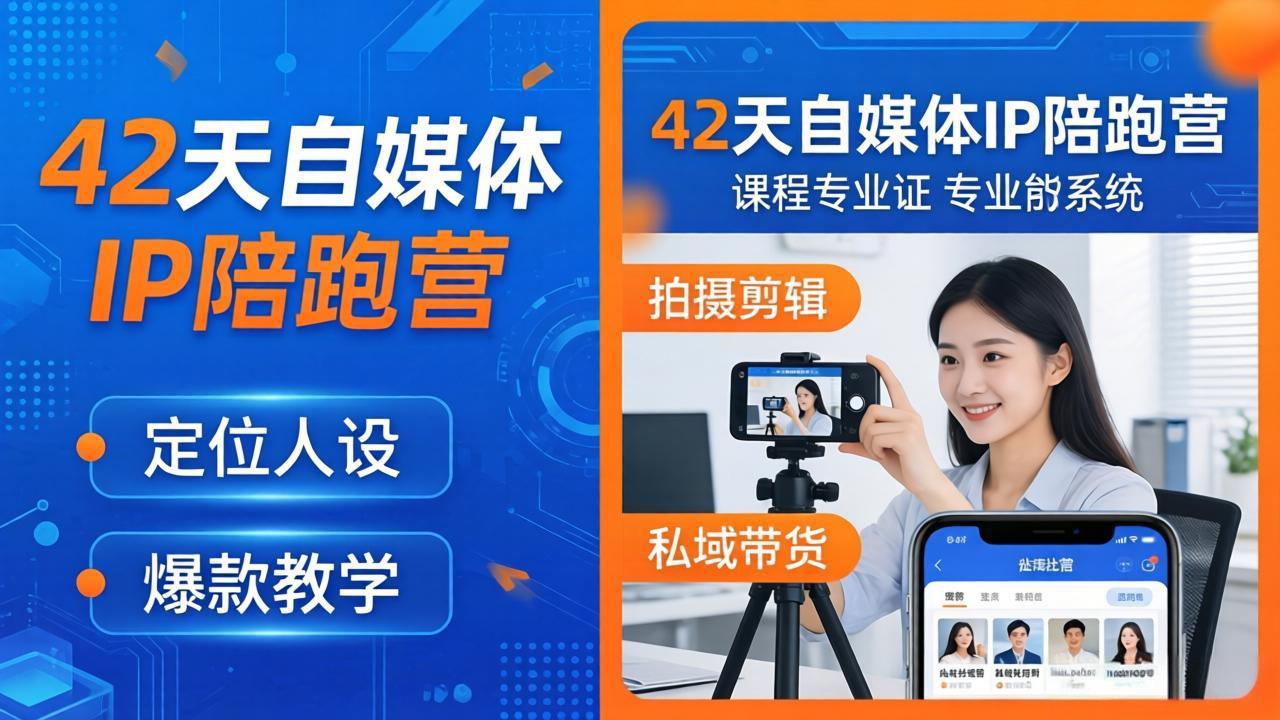 42天自媒体IP陪跑营-26年4月19更新：定位人设爆款全教学，拍摄剪辑私域带货一站式落地-好运多多