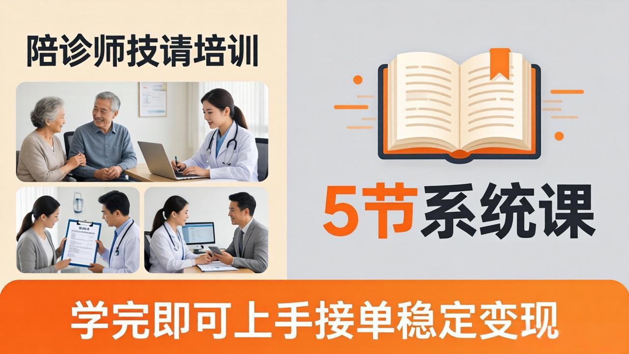 想做陪诊师不知从何下手？5节系统课教你掌握核心技能，学完即可上手接单稳定变现-好运多多