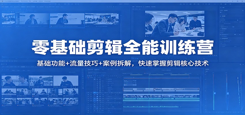 零基础剪辑全能训练营：基础功能+流量技巧+案例拆解，快速掌握剪辑核心技术-好运多多