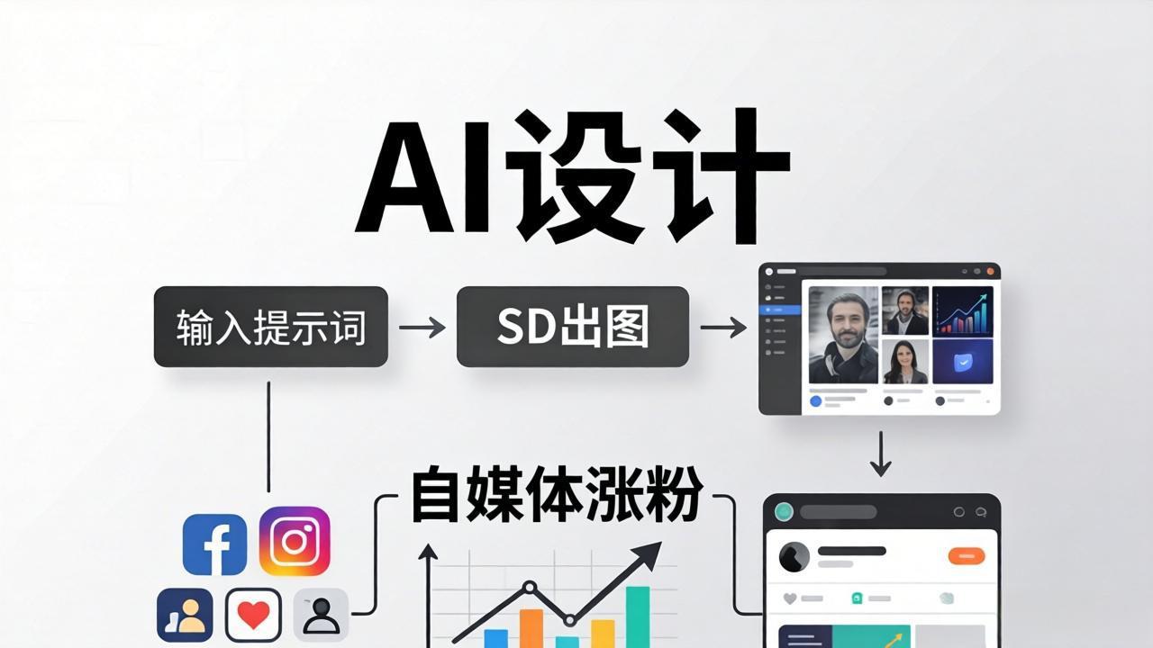 人人都是AI设计师：SD出图+自媒体涨粉一站教学，告别图文素材焦虑，AI设计让你轻松避开内卷-好运多多