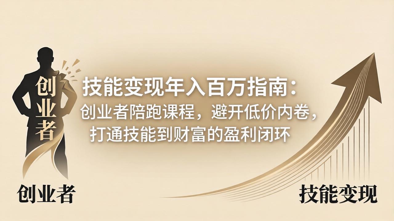 技能变现年入百万指南：创业者陪跑课程，避开低价内卷，打通技能到财富的盈利闭环-好运多多