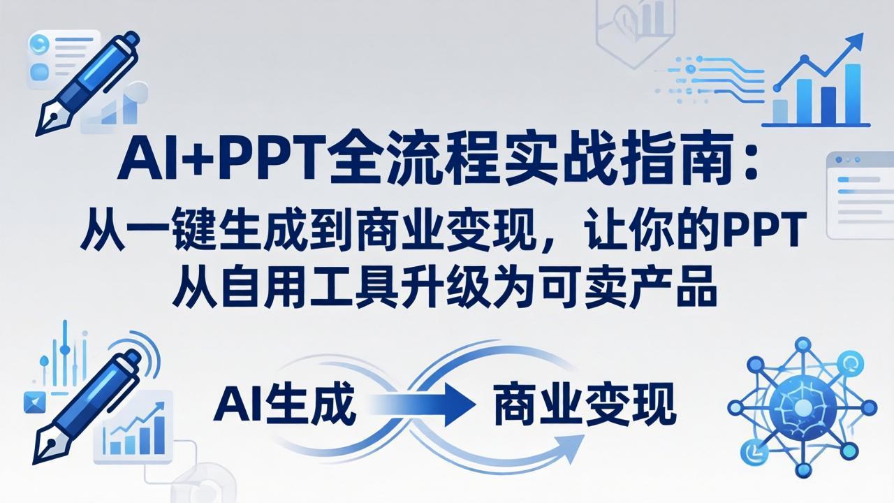 AI+PPT全流程实战指南-更新4月21：从一键生成到商业变现，让你的PPT从自用工具升级为可卖产品-好运多多