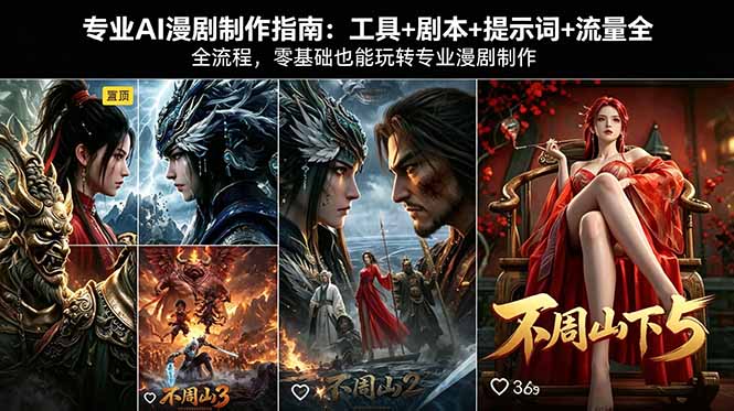 专业AI漫剧制作指南：工具+剧本+提示词+流量全流程，零基础也能玩转专业漫剧制作-好运多多