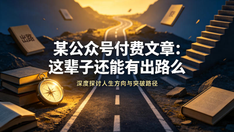 某公众号付费文章：这辈子还能有出路么-好运多多