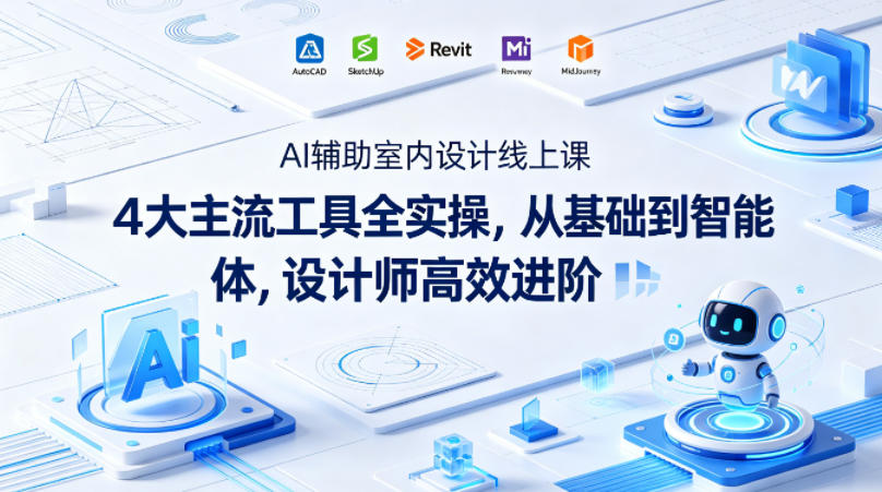 AI辅助室内设计线上课｜4大主流工具全实操，从基础到智能体，设计师高效进阶-好运多多