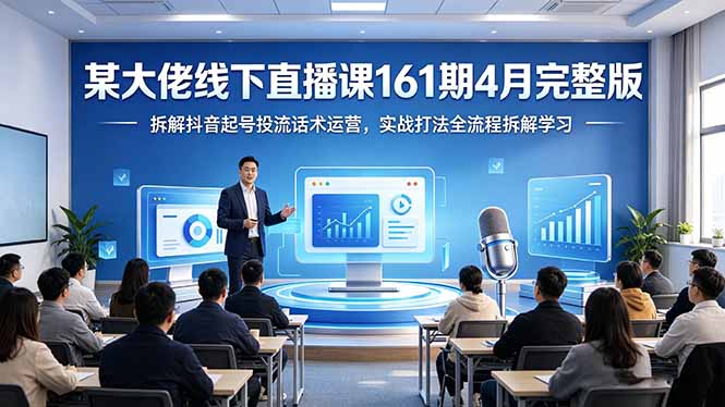 某大佬线下直播课161期4月完整版，拆解抖音起号投流话术运营，实战打法全流程拆解学习-好运多多