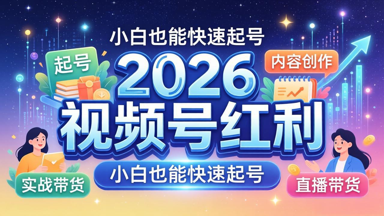 2026视频号红利实战营，大佬亲授起号、内容、直播、IP、投流、私域、矩阵全套落地打法-好运多多