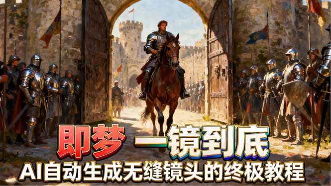 即梦AI一镜到底终极教程，智能补帧+运镜技巧，AI自动生成无缝丝滑长镜头高效出片-好运多多