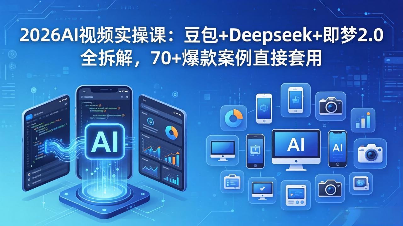 2026AI视频实操课：豆包+Deepseek+即梦2.0全拆解，70+爆款案例直接套用-好运多多