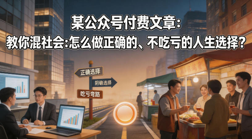 某公众号付费文章：教你混社会：怎么做正确的、不吃亏的人生选择？-好运多多