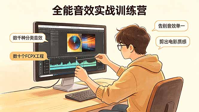 全能音效实战训练营：数千种分类音效+数十个FCPX工程，告别音效单一，剪出电影质感-好运多多
