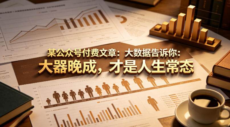 某公众号付费文章：大数据告诉你：大器晚成，才是人生常态-好运多多