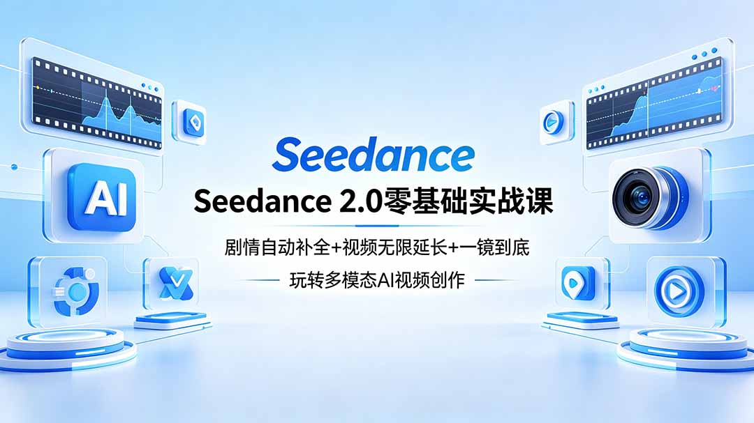 Seedance 2.0零基础实战课：剧情自动补全+视频无限延长+一镜到底：玩转多模态AI视频创作-好运多多