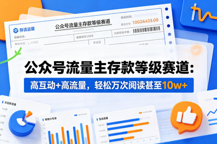 公众号流量主之存款等级赛道，高互动+高流量，轻松达到万次阅读，甚至10w+-好运多多