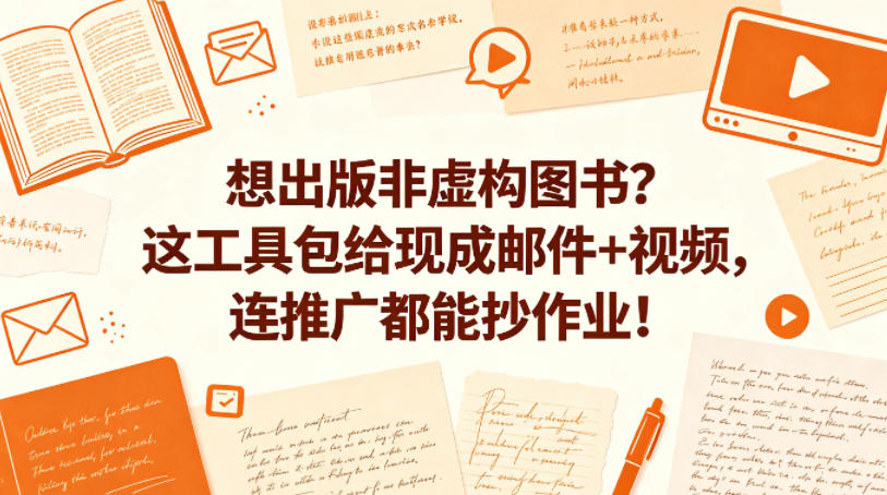 想出版非虚构图书？这工具包给现成邮件+视频，连推广都能抄作业！【原创双语字幕】-好运多多