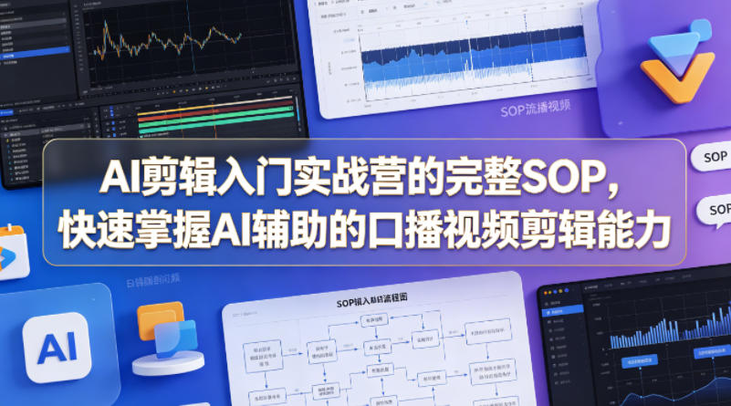 AI剪辑入门实战营的完整SOP，快速掌握AI辅助的口播视频剪辑能力-好运多多