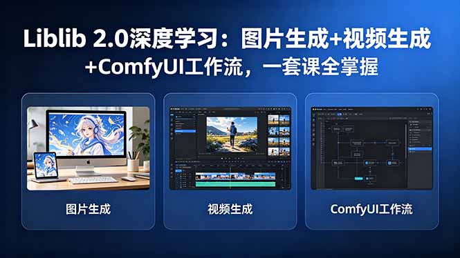 Liblib 2.0深度学习：图片生成+视频生成+ComfyUI工作流，一套课全掌握-好运多多
