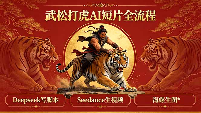 武松打虎AI短片全流程:Deepseek写脚本+Seedance生视频+海螺生图-好运多多