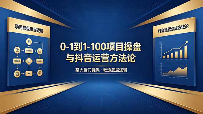 0-1到1-100怎么建？某大佬门徒课教透项目操盘底层逻辑+抖音运营必成方法论-好运多多