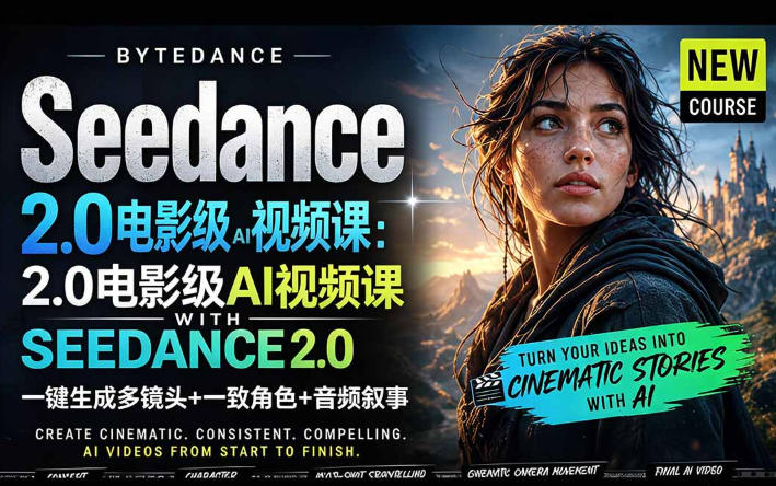 字节跳动的Seedance 2.0 AI电影视频生成制作教程，一键生成多镜头+一致角色+音频叙事-中英字幕-好运多多