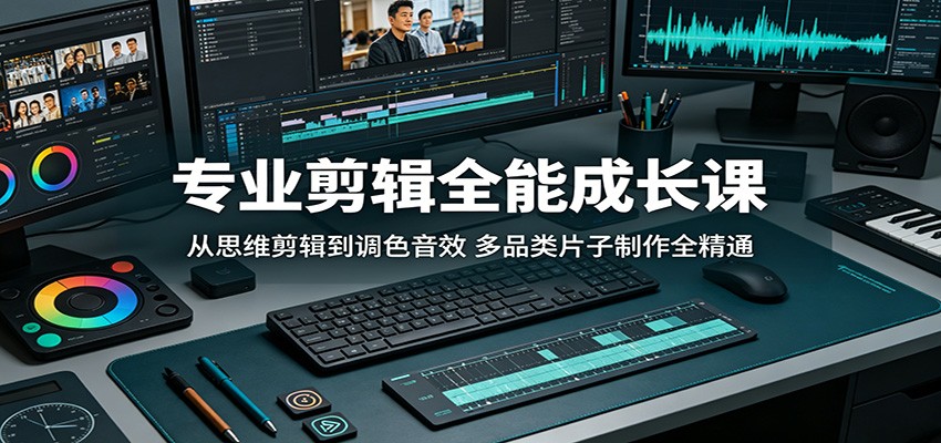 专业剪辑全能成长课:从思维剪辑到调色音效,多品类片子制作全精通-好运多多