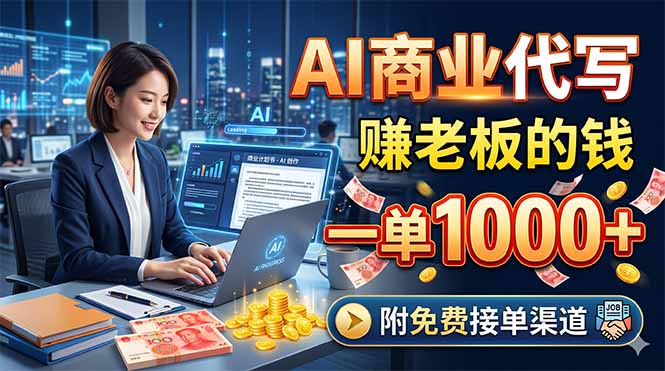 AI商业代写,赚老板的钱,一单1000+,附免费接单渠道-好运多多