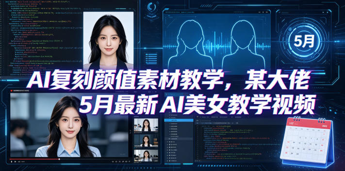 AI复刻颜值素材教学，某大佬5月最新AI美女教学视频，内含4月好物复刻教学-好运多多