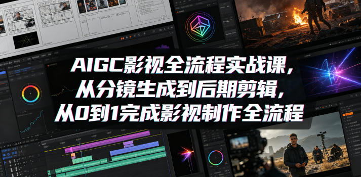 AIGC影视全流程实战课,从分镜生成到后期剪辑,从0到1完成影视制作全流程-好运多多