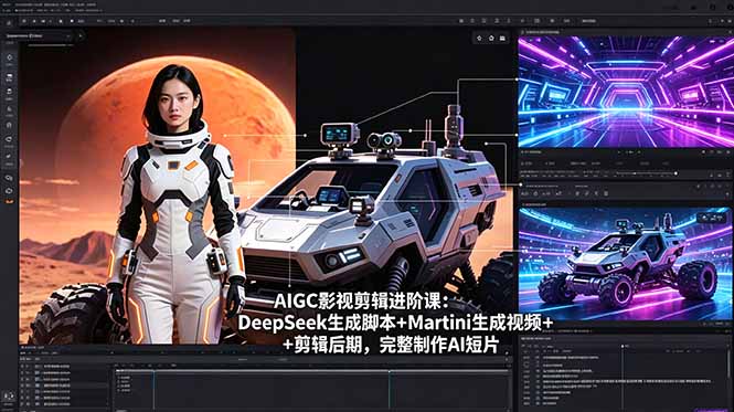 AIGC影视剪辑进阶课:DeepSeek生成脚本+Martini生成视频+剪辑后期,完整制作AI短片-好运多多