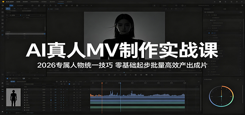 AI真人MV制作实战课：2026专属人物统一技巧，零基础起步批量高效产出成片-好运多多