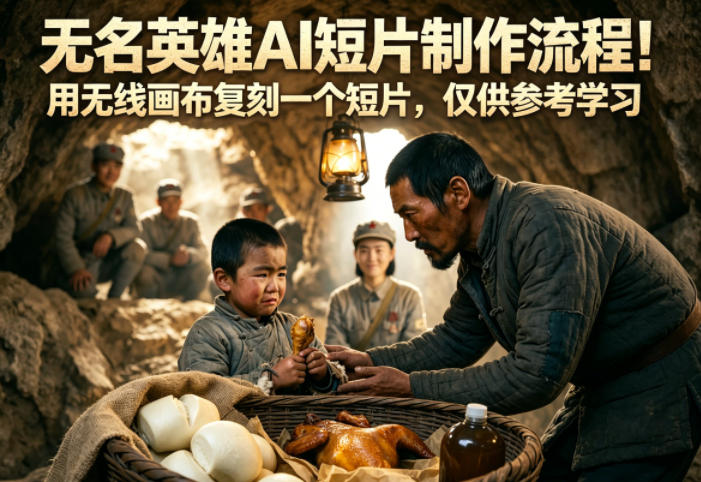 无名英雄AI短片制作流程！用无线画布复刻一个短片，仅供参考学习-好运多多
