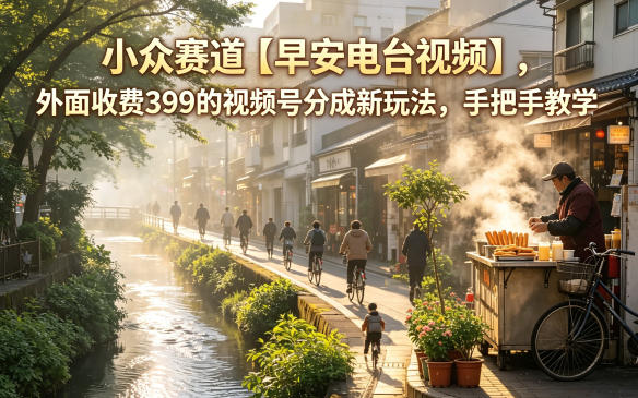 小众赛道【早安电台视频】,外面收费399的视频号分成新玩法,手把手教学-好运多多