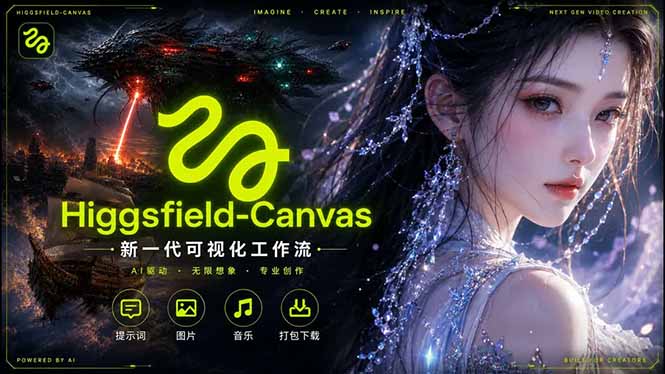 Higgsfield Canvas AI视频制作详解,节点式工作流搭建,重构新式视频创作完整教程-好运多多