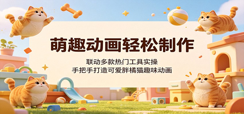 萌趣动画轻松制作，联动多款热门工具实操，手把手打造可爱胖橘猫趣味动画-好运多多