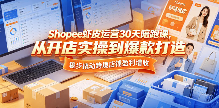 Shopee虾皮运营30天陪跑课,从开店实操到爆款打造,稳步撬动跨境店铺盈利增收-好运多多