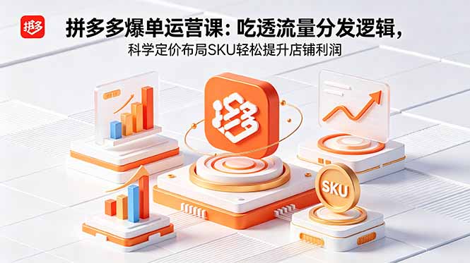 拼多多爆单运营实战课:吃透流量分发逻辑,科学定价布局SKU轻松提升店铺利润-好运多多