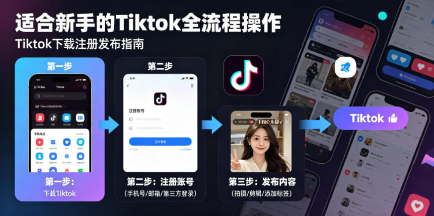 Tiktok下载注册发布,适合新手的Tiktok全流程操作-好运多多