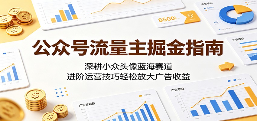 公众号流量主掘金指南:深耕小众头像蓝海赛道,进阶运营技巧轻松放大广告收益-好运多多