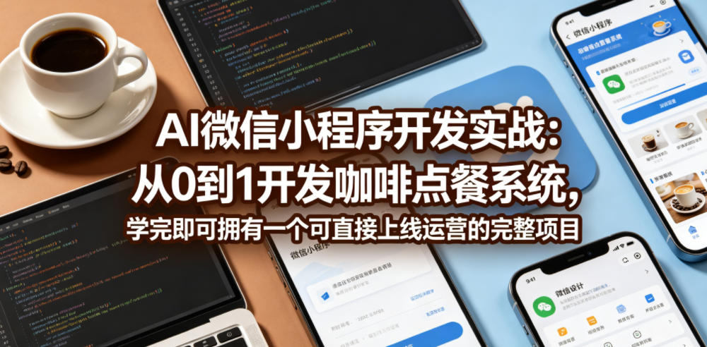 AI微信小程序开发实战:从0到1开发咖啡点餐系统,学完即可拥有一个可直接上线运营的完整项目-好运多多