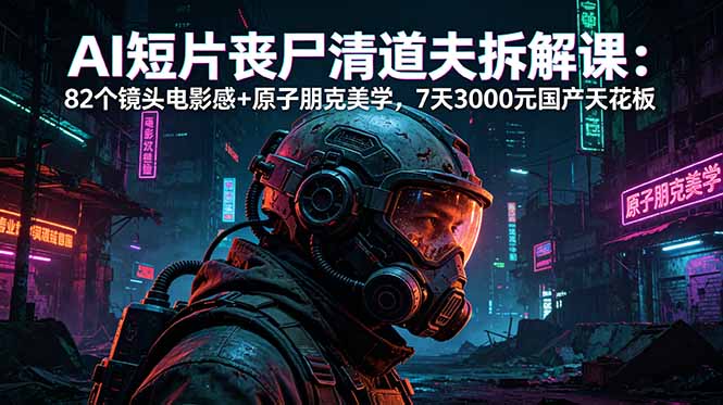 AI短片《丧尸清道夫》拆解课:82个镜头电影感+原子朋克美学,7天3000元国产天花板-好运多多
