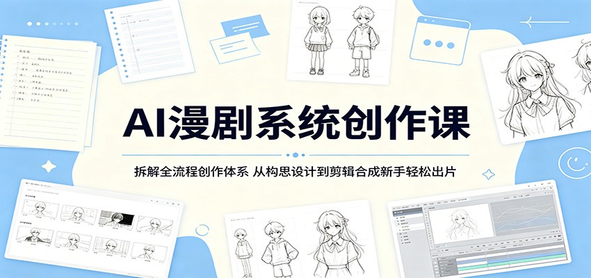 AI漫剧系统创作课:拆解全流程创作体系,从构思设计到剪辑合成新手轻松出片-好运多多