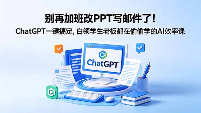 别再加班改PPT写邮件了！ChatGPT一键搞定，白领学生老板都在偷偷学的AI效率课-好运多多