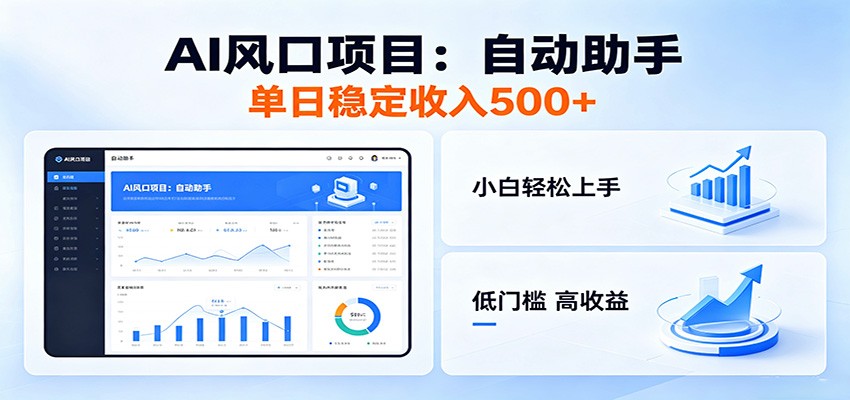 全新AI自动助手项目，低门槛入局，每日稳定收益500以上-好运多多