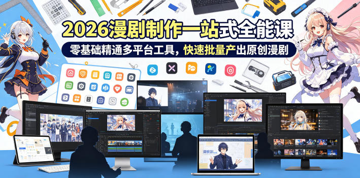 2026 AI漫剧制作一站式全能课,零基础精通多平台工具,快速批量产出原创漫剧-好运多多