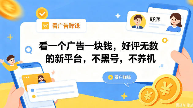 看一个广告一块钱,好评无数的新平台,不黑号,不养机,一撸几十块钱还是不错的【揭秘】-好运多多