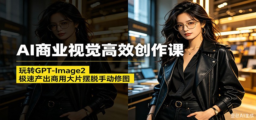 AI商业视觉高效创作课：玩转GPT-Image2，极速产出商用大片摆脱手动修图(更新)-好运多多