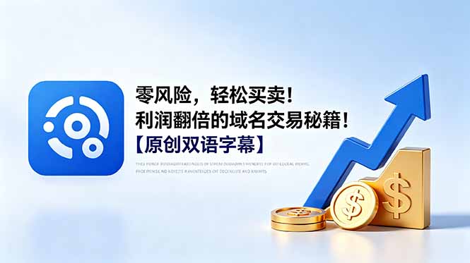 零风险，轻松买卖！利润翻倍的域名交易秘籍！【原创双语字幕】-好运多多